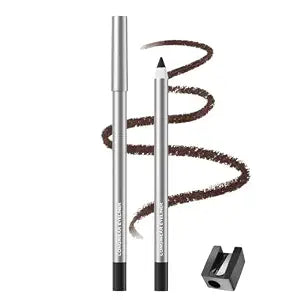 2Pcs Waterproof Gel Eyeliner Pencil Set, Built-in sharpener (Brown)