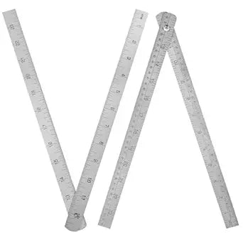 Tellegloww 2 Pcs Steel Ruler 3/4 in x 2 ft Folding-Rule Measuring Tool for Machinist Tinner Circumference Measurement Metalworking Industrial Drawing Engineering