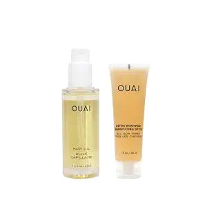 OUAI Hair Oil, Full Size & Detox Shampoo, Deluxe, All Hair Types