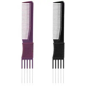 Lift Teasing Combs with Metal Prong 2 Pack Salon Teasing Back Combs Lifting Fluffing Comb with Metal Pick