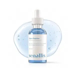 SenAllis Cosmetics Copper Peptides Serum for Face with GHK-Cu Peptide and Hyaluronic Acid - Anti Aging Serum - 2 Fl Oz
