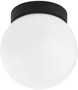 Troy Lighting Ansel - 1 Light Exterior Wall Sconce/Flush Mount - Small - Textured Black Frame - Opal Shiny Shade
