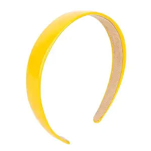 Yellow Headbands for Women 1 Inch Faux Leather Thin Hairband