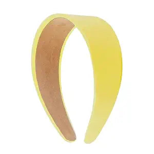 Motique Accessories 2 Inch Vegan Leather Headband for Women, Yellow