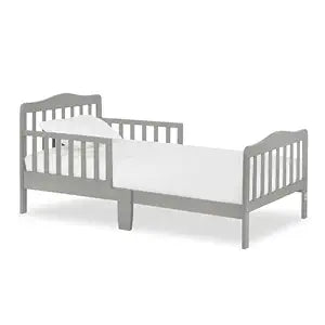 Dream On Me Classic Design Toddler Bed in Cool Grey, Low-to-Floor Wooden Bed with Safety Rails, GREENGUARD Gold & BSA Certified, Non-Toxic Finish
