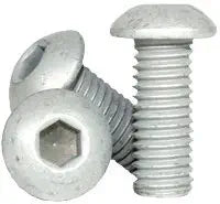 Socket Button Head Cap Screw, 1/4-20 x 1 1/2", Alloy Steel, Mechanical Zinc, Hex Socket (Quantity: 400) Coarse Thread, 1/4 inch Allen Bolt, Length: 1 1/2 inch, Partial Thread
