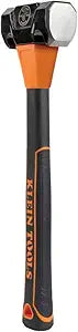 Klein Tools 80936 Lineman's 48-Ounce Double-Face Hammer, Pole-Line, Drive Lag Bolts, Forged, 1-3/4 Inch Driving Surface, Beveled Edges