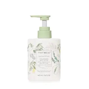 Thymes Large Replenishing Body Lotion - Moisturizing Body Lotion for Dry Skin - Scented with Notes of Eucalyptus Oil, Lemon, Petitgrain, Bergamot, Lemongrass, & Lush Fir (Eucalyptus, 16 fl oz)