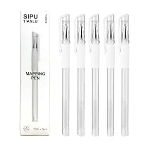 5PCS microblading eyebrow white mapping pen, eyebrow Outline Tattoo skin Position marker pen, permanent makeup supplies tool