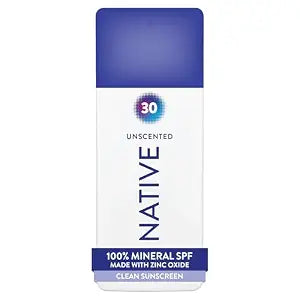 Native Sunscreen Spray SPF 30 for Face & Body, Unscented, 7 fl oz