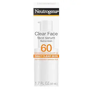 Neutrogena Clear Face Serum Sunscreen SPF 60, Broad Spectrum, 1.7 fl oz