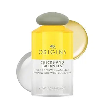 Origins Checks and Balances Milky Oil Cleanser + Makeup Melter | Softens Skin & Removes Makeup | With Squalane & Plant-Derived Glycerin, 5 Fl Oz