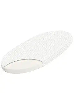 WELLZEE Oval Bassinet Mattress 29"x17", Fits for 4moms MamaRoo Bassinet, Skin-Friendly for Baby, 100% Breathable & Washable Cover, Water Resistant Lining, Suppotive High-Density Foam