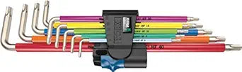 WERA 05022689001 3967/9 TX SXL Multicolour HF Stainless 1 L-Key Set with Holding Function, Stainless, 9 Pieces