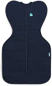 Love to Dream Swaddle UP, Extra Warm 3.5 TOG, Navy Star, Quilted Cotton, 8-13lbs, Snug Fit, Dramatically Better Sleep, Allow Baby to Sleep in Their Preferred Arms Up Position for Self-Soothing