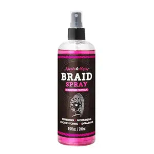 Nicole & Alyssa Braid Spray 9.5oz – for BOHO, Box & Knotless Braids, Crochet Hair Styles, Twists, Locs & Cornrows – Refreshing Moisturizing Braid Sheen Spray, Detangler, Extra Shine