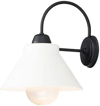Maxim Lighting Jetty 1-Light Wall Sconce | Black Finish | White Shade | Coastal Hallway Bedroom Wall Sconce | 10290WTBK