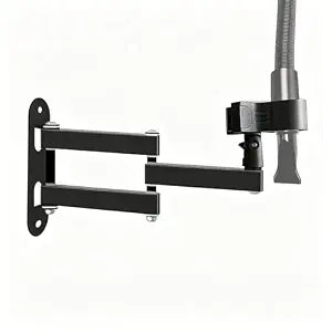 Pet Hair Dryer Wall Mount Stand Hose Tube Holder: Hands-Free Adjustable & Foldable Metal Arm Bracket with Universal Clamp for Dog Cat Grooming, Home & Professional Use