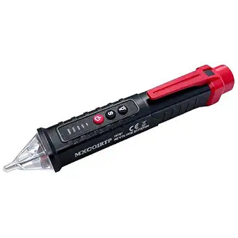 MXCOIRTP Voltage Tester, Non-Contact Voltage Detector, Electrical Tester, 3 Ranges AC 12V/48V/70V-1000V, Live/Null Wire Tester with Buzzer Alarm and Flashlight, Wire Breakpoint Finder - Black
