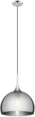 Kichler Tabot 17.5" 1 Light Pendant with Smoked Glass in Chrome