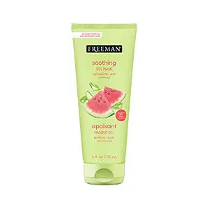 Freeman Soothing Watermelon & Aloe Gel Facial Mask, Hydrates, Nourishes, & Soothes Irritated Skin, Cooling, Calming Gel Face Mask, For Sensitive & Break-Out Prone Skin, 6 fl.oz. Tube, 1 Count