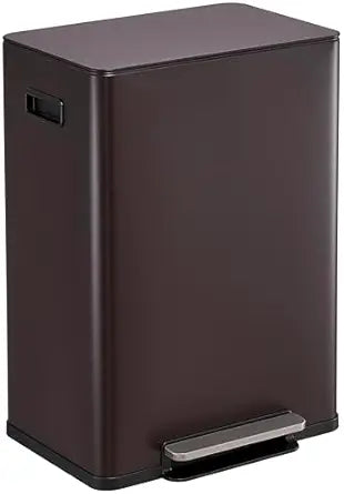 SIMPLI-Magic Infinity Edge 60L / 16 Gallon Kitchen Trash Can - Hands-Free Step Pedal, Soft-Close Lid, Stainless Steel Garbage Can with Inner Bucket