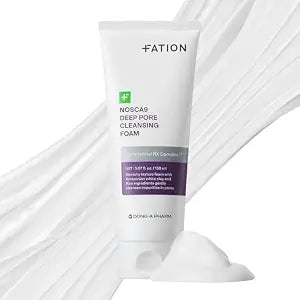 Fation Nosca9 Deep Pore Cleansing Foam - White Clay & 17 Amino Acids for Pores and Sebum, Deep Cleansing & Hydrating Face Wash for Sensitive & Breakout-Prone Skin, Korean Skincare (150ml, 5.07 fl oz)