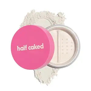 Half Caked Star Bright Loose Setting Powder, Included Puff, Vegan & Cruelty-Free (Translucent, 8.2g)