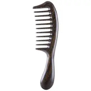 Louise Maelys Black Sandalwood Wide Tooth Comb For Curly Hair