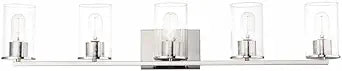 Maxim Lighting Sleek 5-Light Chandelier | Satin Nickel Finish | Seeded Glass Shade | Transitional Dining Room Chandelier | 11845CDSN