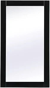 Elegant Decor Aqua 18x32 MDF Wood and Metal Vanity Mirror in Black