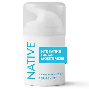 Native Hydrating Facial Moisturizer for Dry Skin, Silicone Free, Fragrance Free, with Vitamin B3 and Shea Butter, Dermatologist Tested, 1.7oz