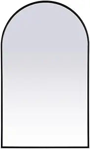 Elegant Decor Ayra 24x40 Arch Modern MDF Wood/Iron Mirror in Black