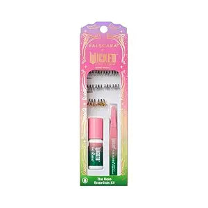 Falscara X WICKED: FOR GOOD False Eyelashes, ï¿½ï¿½ï¿½Go on, You're Freeï¿½ï¿½ï¿½, 8mm-10mm Natural Volume, Gold Glitter, Lash Extension Kit Includes Mini BOND, Mini Applicator, & 10 L