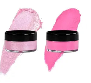Pink Eyeshadow Cream, Blendable 2pcs Matte and Shimmer Creamy Eyeshadow