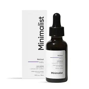 Minimalist Retinol 0.6% Face Serum to Reduces Fine Lines & Wrinkles | Antioxidant Effects with Coenzyme Q10 | Mid Strength Retinol | For Men & Women | 1 Fl Oz / 30 ml