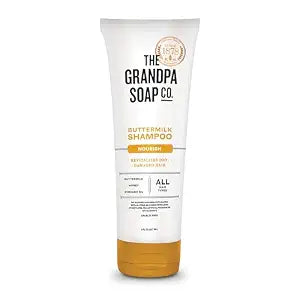 Grandpa's The Soap Company Buttermilk Shampoo - Nourishing Formula to Help Revitalize Dry and Damaged Hair, With Honey & Avocado Oil, Vegan, Sulfates and Parabens Free, 8 Fl Oz