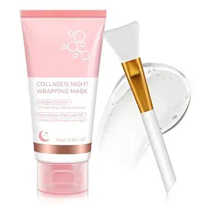 Collagen Night Wrapping Mask, Collagen Face Mask, Collagen Sleeping Mask, Collagen Facial Mask for Elasticity & Hydration, Hydrates and Tightens Skin, Reduces Sagging