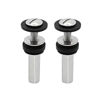 2 PCS Universal Toilet Seat Bolts Kit, Stainless Steel Hardware with Extended Lock Nuts, Complete Replacement Set with Rubber Washers