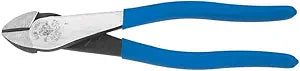 Klein Tools D2000-28 Pliers, Made in USA, Diagonal Cutting Pliers with Angled Head are Heavy-Duty to Cut ACSR, Screws, Nails, Most Hardened Wire, 8-Inch