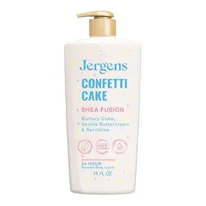 Jergens Shea Fusion Confetti Cake Body Lotion, Shea Butter, 14 fl oz