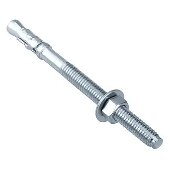 Party Animals 3/4 x 5-1/2 Inch Wedge Anchor, 10 PCs Zinc-Plated Industrial Anchor Bolts for Cement, Concrete