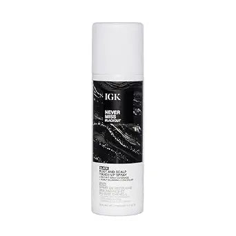 IGK Never Miss Root and Scalp Touch-Up Spray for Gray Coverage – Black Hair Color, Sweat-Resistant, Waterproof, Natural-Looking Root Concealer, 2.0 oz