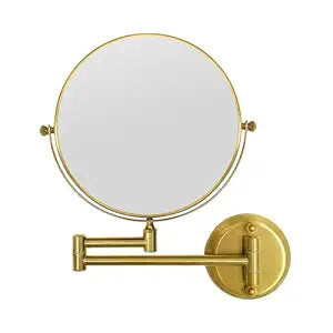 GURUN 8" Wall Mounted Makeup Mirror with 10X Magnification,Two-Sided Swivel Bathroom Mirror,Brushed Gold Finish M1306GJ(8",10X) for Women Mom