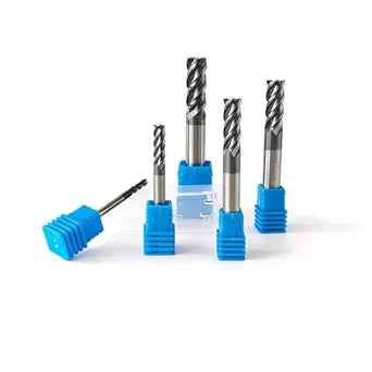 Tools Carbide Square End Mill, Milling Cutter with TiAlN Coating, CNC Cutting Tools for Stainless Steel,High Temp Alloys, 4 Flute,Flat Machining Set (1/8" 3/16" 1/4" 5/16" 3/8" 5Pcs)
