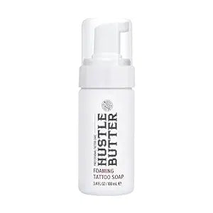 Hustle Bubbles Tattoo Aftercare - Dermatologist Tested Foaming Tattoo Soap for New Tattoos and Piercings - TSA Approved - Vegan, Cruelty Free - 3.4 fl oz