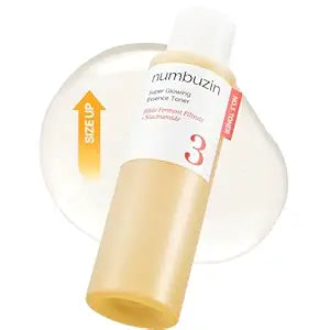 numbuzin No.3 Super Glowing Essence Toner, Jumbo Szie, Fermented Toner for Skin Glow & Texture, Bifida, Niacinamide, Hydrating, Radiance-Boosting Essence, Fragrance-Free, 10.14 fl oz (300ml)