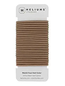 Cyndibands Elastic Hair Ties – Light Brown - No Damage 4mm Ponytail Holders for Women & Kids, 24-Pack Hair Elastics in Neutral Colors
