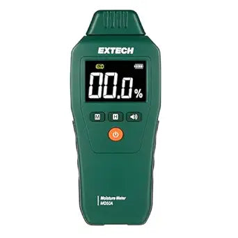 Extech MO50 Compact Pin Moisture Meter with High Contrast LCD & Backlight - Digital Dampness Detector for Wood, Drywall, Concrete, Water Damage Inspection & Building Materials with Audible Alert