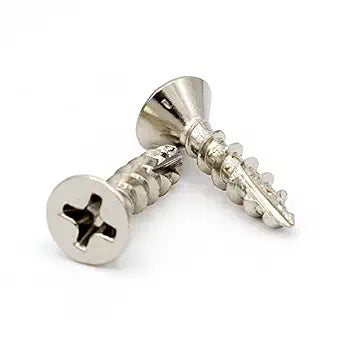 Yellowbird #6 x 5/8" European Concealed Hinge Screw - Flat Head Phillips - Type 17 - Nickel Wood - Bit Included - 250 Ct.